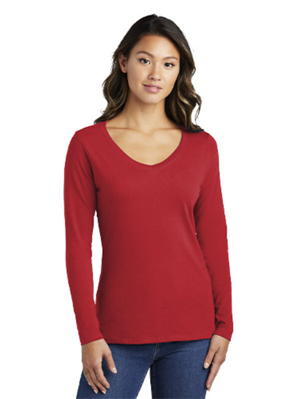 Port & Company Ladies Long Sleeve Fan Favorite V Neck Tee Thumbnail